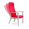 Hoge stoelen voor ouderen Brinni A. Rode stof met houten frame.