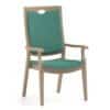 Stoelen voor ouderen Kaly A XXL. Groene bekleding en houten frame