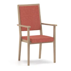 Hoge stoel voor ouderen Stevige armstoel Hoge stoel voor ouderen Blues A XL Houten frame met Rood oranje bekleding