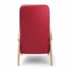 Elektrische sta op fauteuil rode urinewerende bekleding bruin houten frame