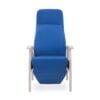 Relax fauteuil staalbaron blauw urine werende bekleding met wit houten frame