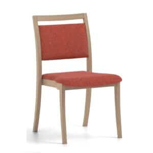 Stoelen gehandicapten zorg Houten frame met rood oranje bekleding