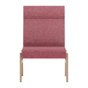 obese eetkamerstoel bruin houten frame met paarse bekleding