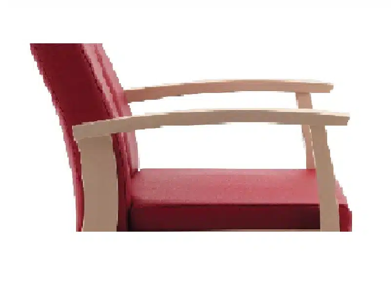 Lange armleuningen met overgrip aan het uiteinden van de leuningen.