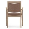 Obesitas stoel met bruin hout en bruine bekleding