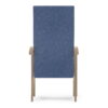 Relaxfauteuil voor senioren blauwe bekleding met bruin houten frame