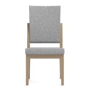 Fauteuil Zorgmeubel XL bruin hout met grijze bekleding