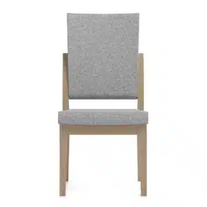 Fauteuil Zorgmeubel XL bruin hout met grijze bekleding