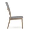 Fauteuil Zorgmeubel XL bruin hout met grijze bekleding