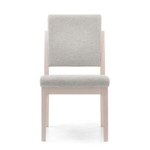 Revalidatie stoel voor ouderen Liv Zorgmeubel wit houten frame en grijze bekleding