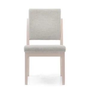 Revalidatie stoel voor ouderen Liv Zorgmeubel wit houten frame en grijze bekleding