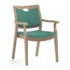 Zorgstoelen voor ouderen Kaly A. Groene bekleding en houten frame