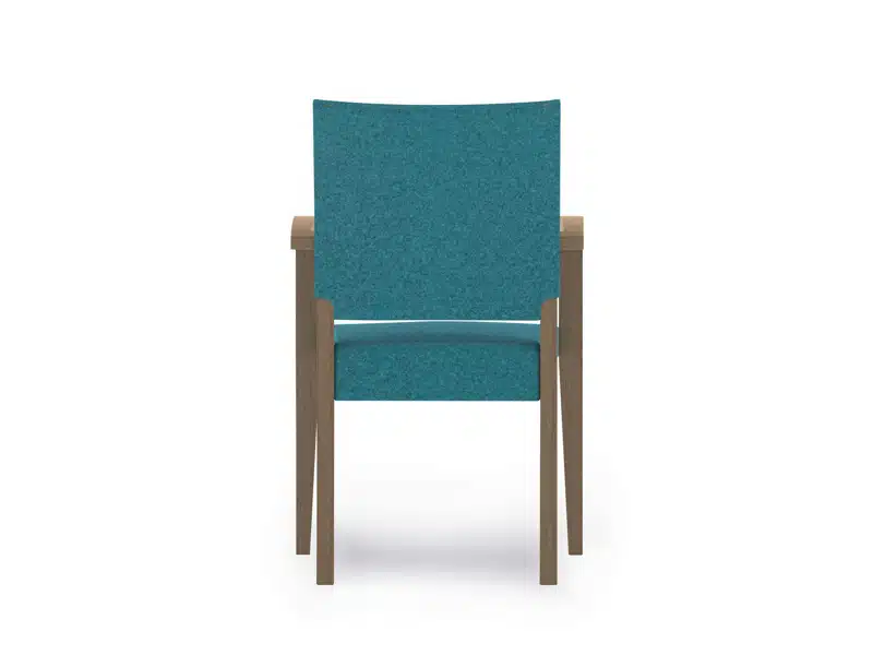 Ergonomische arm- en rugleuning, NOSAG zit en stapelbaar.