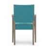 Stoel voor senioren armstoel met bruin houten frame en turquoise urine-werende bekleding