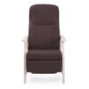 Relax fauteuil bruine bekleding met wit hout