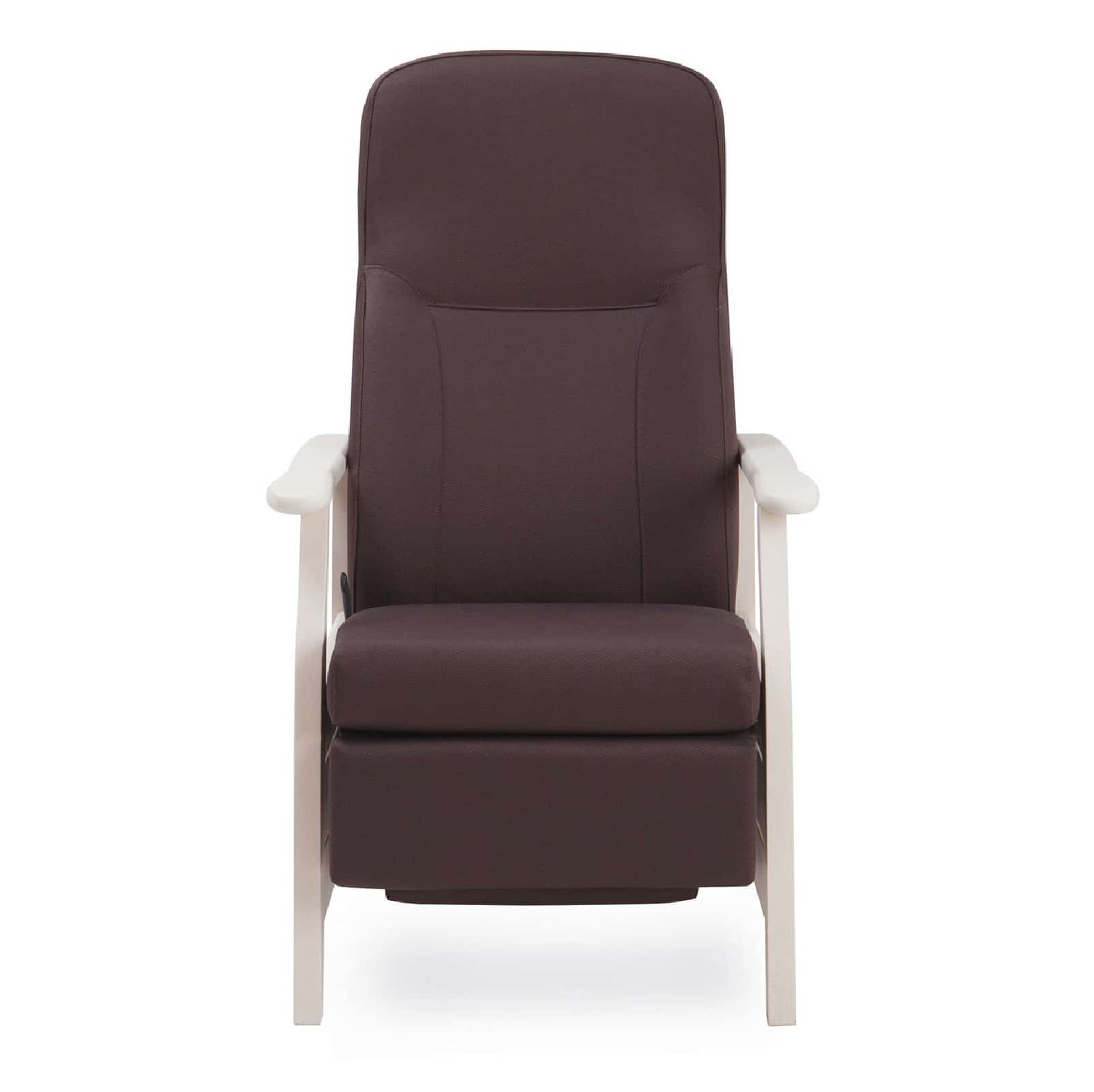 Relax Fauteuil VA Relax fauteuil bruine bekleding met wit hout