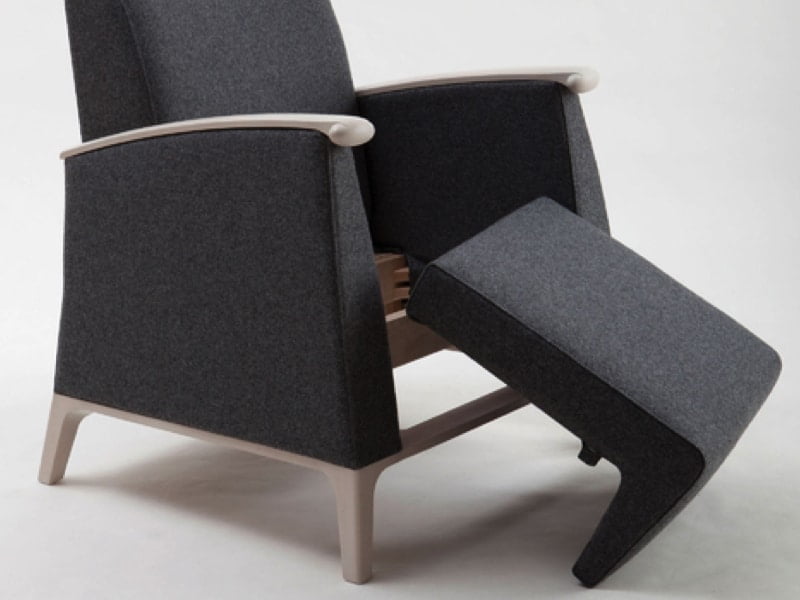 Relaxfauteuil met Voetensteun met donker grijze stoffering