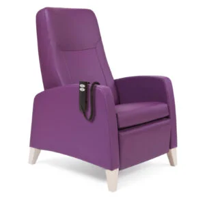 Seniorenstoel hoge rug paarse urine-werende bekleding paars