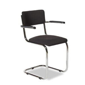 Metalen armstoel: Buis A Zwarte bekleding