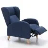 Blauwe fauteuil handmatig verstelbaar