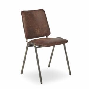 Industriële stoel met hoge rug Bruine bekleding