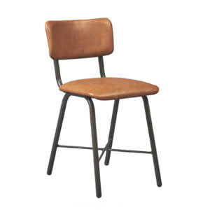 Stevige industriële stoel bruine bekleding
