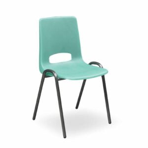 Stapelbare fabrieksstoel Scandi Turquoize stoel