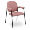 Stapelstoel voor zorginstellingen Happy AZ. Roze bekleding met stalen frame