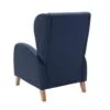 Achteraanzicht relaxfauteuil donkerblauw met pootjes