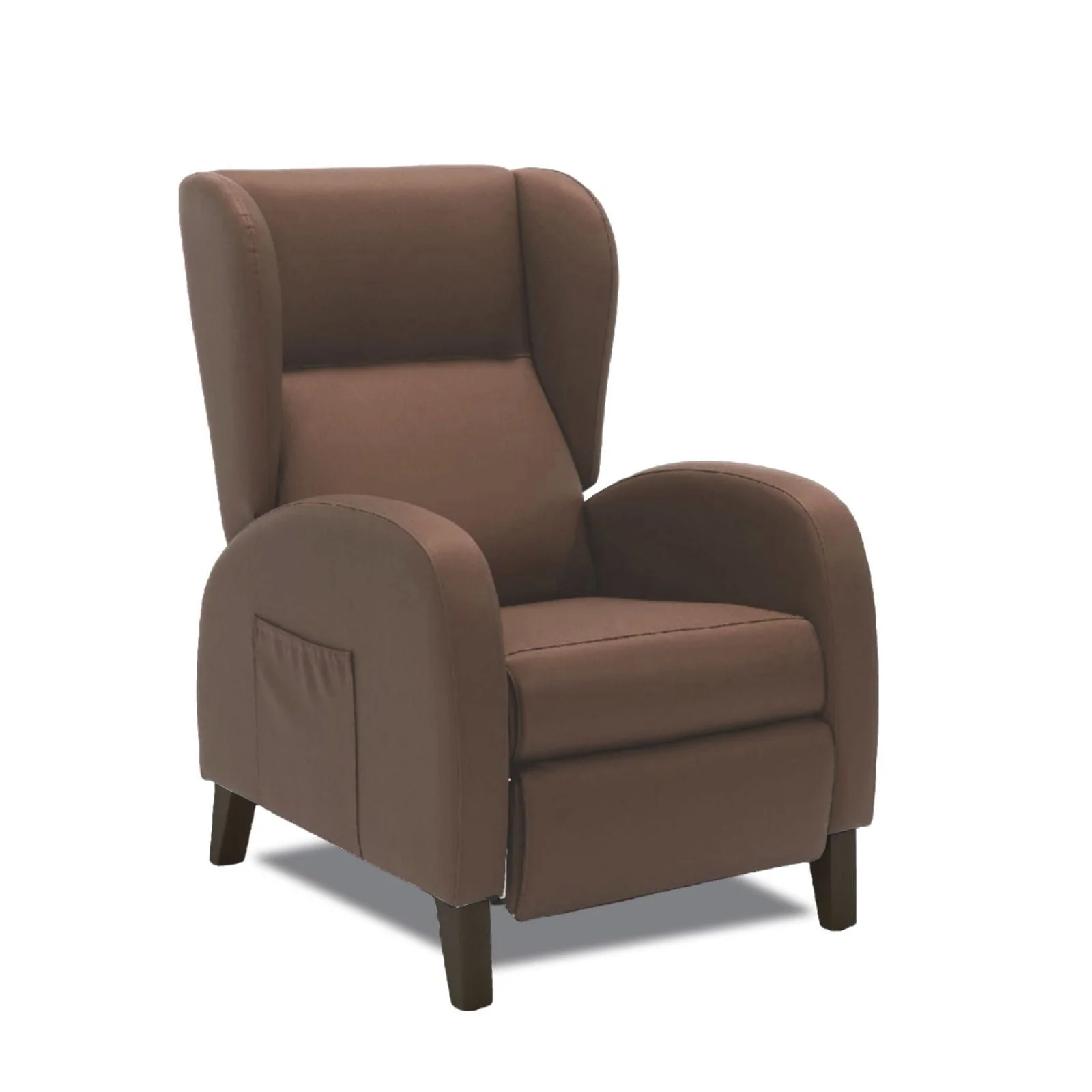 Fauteuil voor ouderen Comforto Donker bruine relaxstoel met zwarte stoelpoten