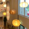 Hanglamp lichtbollen van stof Bora Collectie hanglampen met Bora en Rosa L