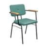 Een prachtige eetkamerstoel voor senioren met zeegroen bekleding