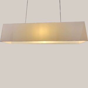 Hanglamp rechthoekig Duplo Grote rechthoekige beige lampenkap