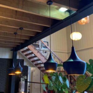 Industriele zwarte hang lampen kap