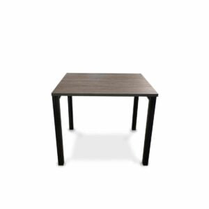 Verrijdbare tafel in hoogte verstelbaar Sensi tafel 100x90 Kleine houten tafel met zwarte metalen frame