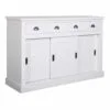 Landelijke witte dressoir met 4 laadjes en 3 deurs