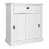 Landelijke witten meidenkast met 1 laden en 2 deurs