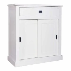 Landelijke witten meidenkast met 1 laden en 2 deurs