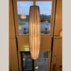 Rosa Lange hanglamp met verticale strepen