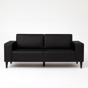 Britt 3 zits zorgbank in zwart kunstleder