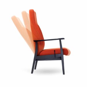 Ergonomische fauteuil met hoge rug oranje