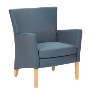 luie stoel brede zitting 56 cm in blauw