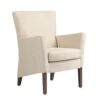 Kleine stoel senioren. Fauteuil voor senioren Wit met bruine poten