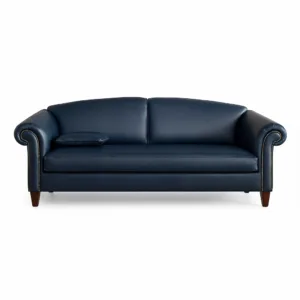 Klassieke ouderen bankstel in blauw kunstleder