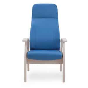 Vooraanzicht van een ergonomische relaxfauteuil