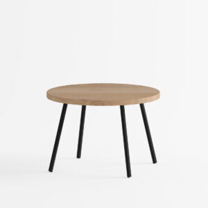 Eiken salontafel met metalen onderstel