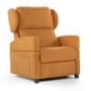 Fauteuil met oranje stoffering met armleuning voor ouderen