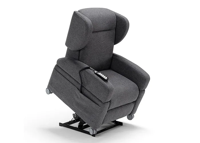 Grijs gestoffeerde fauteuil voor veilige op staan